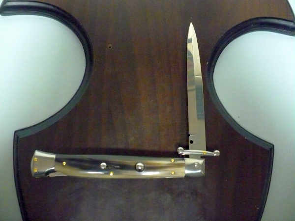 Swinguard Frank Beltrame - italian stiletto 28 cm - punta di corno di bufalo chiaro - lama baionetta  FB 550/48 -2