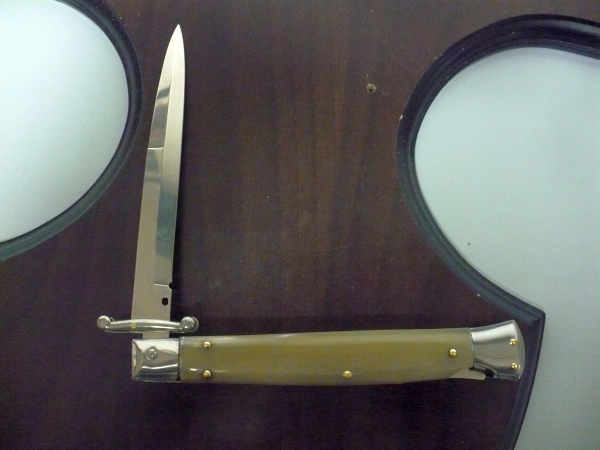 Swinguard Frank Beltrame - italian stiletto 28 cm - punta di corno di bufalo chiaro - lama baionetta  FB 550/48 -2