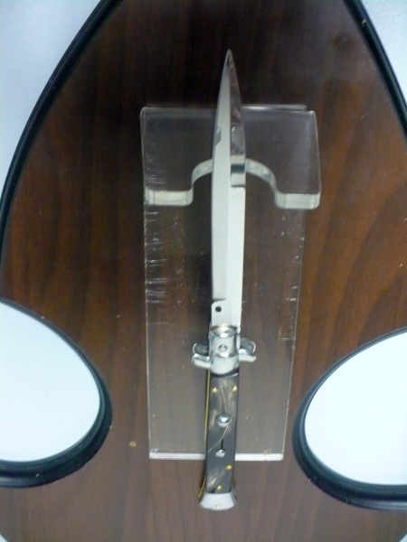 Frank Beltrame , italian stiletto , pugnale - 28 cm , corno di bufalo scuro, lama baionetta, modello FB 28/58B- 9