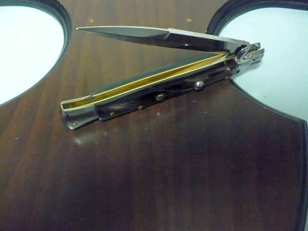 Frank Beltrame , italian stiletto , pugnale - 28 cm , corno di bufalo scuro, lama baionetta, modello FB 28/58B- 9