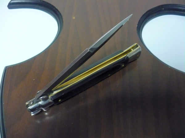 Frank Beltrame , italian stiletto , pugnale - 28 cm , corno di bufalo scuro, lama baionetta, modello FB 28/58B- 9