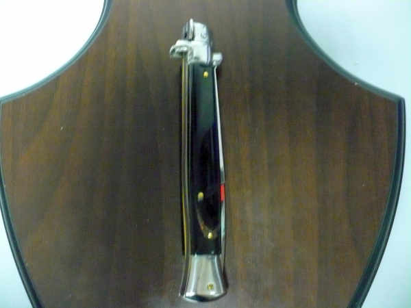 Frank Beltrame , italian stiletto , pugnale - 28 cm , corno di bufalo scuro, lama baionetta, modello FB 28/58B- 9
