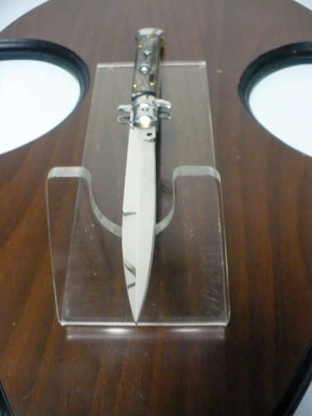 Frank Beltrame , italian stiletto , pugnale - 28 cm , corno di bufalo scuro, lama baionetta, modello FB 28/58B- 9