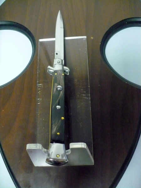 Frank Beltrame , italian stiletto , pugnale - 28 cm , corno di bufalo scuro, lama baionetta, modello FB 28/58B- 9