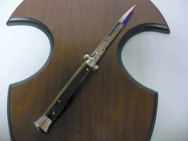 Frank Beltrame , italian stiletto , pugnale - 28 cm , corno di bufalo scuro, lama baionetta, modello FB 28/58B- 9