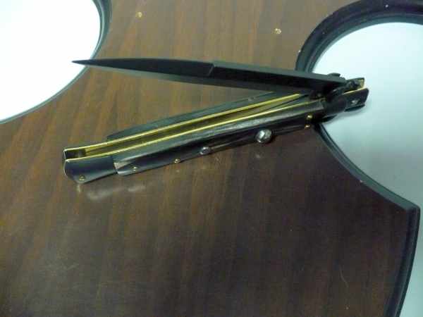 Frank Beltrame , italian stiletto , pugnale - 28 cm , corno di bufalo scuro,baionetta teflonata nero, modello FB 28/58B - 9