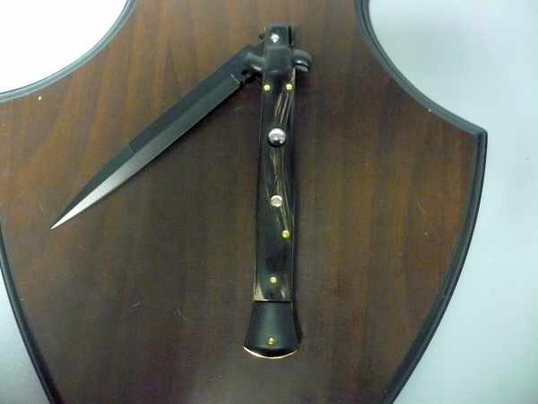 Frank Beltrame , italian stiletto , pugnale - 28 cm , corno di bufalo scuro,baionetta teflonata nero, modello FB 28/58B - 9