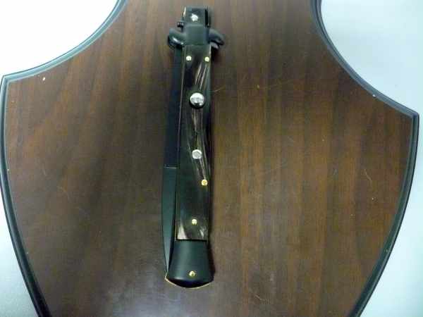 Frank Beltrame , italian stiletto , pugnale - 28 cm , corno di bufalo scuro,baionetta teflonata nero, modello FB 28/58B - 9