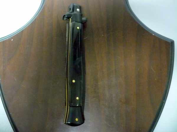 Frank Beltrame , italian stiletto , pugnale - 28 cm , corno di bufalo scuro,baionetta teflonata nero, modello FB 28/58B - 9