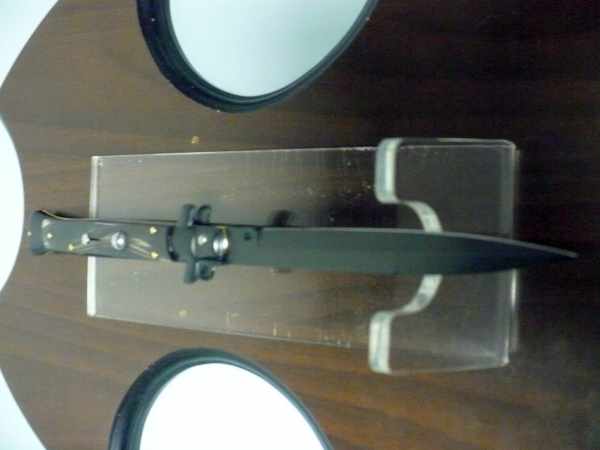 Frank Beltrame , italian stiletto , pugnale - 28 cm , corno di bufalo scuro,baionetta teflonata nero, modello FB 28/58B - 9