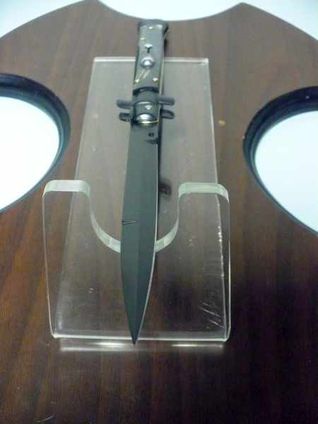 Frank Beltrame , italian stiletto , pugnale - 28 cm , corno di bufalo scuro,baionetta teflonata nero, modello FB 28/58B - 9