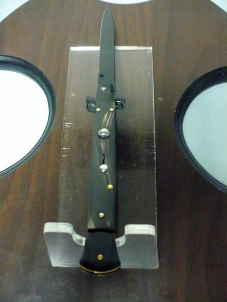 Frank Beltrame , italian stiletto , pugnale - 28 cm , corno di bufalo scuro,baionetta teflonata nero, modello FB 28/58B - 9