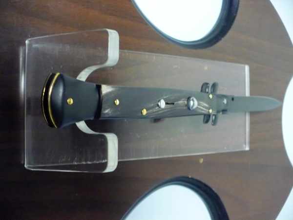 Frank Beltrame , italian stiletto , pugnale - 28 cm , corno di bufalo scuro,baionetta teflonata nero, modello FB 28/58B - 9