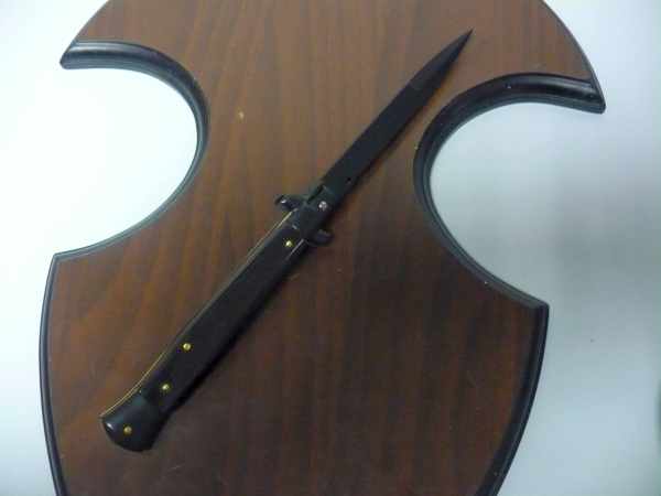 Frank Beltrame , italian stiletto , pugnale - 28 cm , corno di bufalo scuro,baionetta teflonata nero, modello FB 28/58B - 9