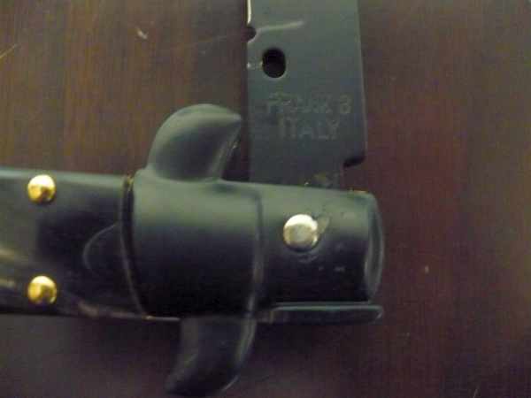 Frank Beltrame , italian stiletto , pugnale - 28 cm , corno di bufalo scuro,baionetta teflonata nero, modello FB 28/58B - 9