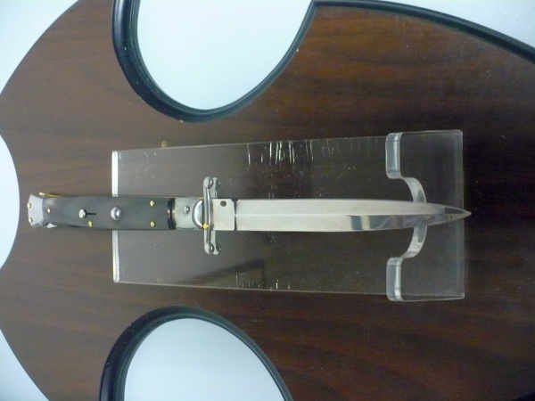 Swinguard Frank Beltrame - italian stiletto 28 cm - corno di bufalo scuro - lama dagger FB 550/58- 9