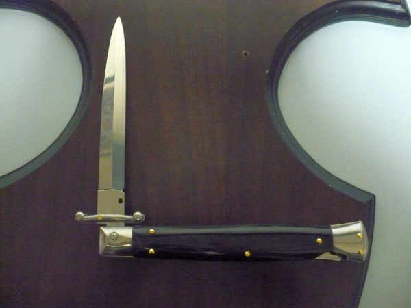 Swinguard Frank Beltrame - italian stiletto 28 cm - corno di bufalo scuro - lama dagger FB 550/58- 9
