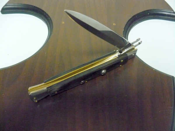 Swinguard Frank Beltrame - italian stiletto 28 cm - corno di bufalo scuro - lama dagger FB 550/58- 9