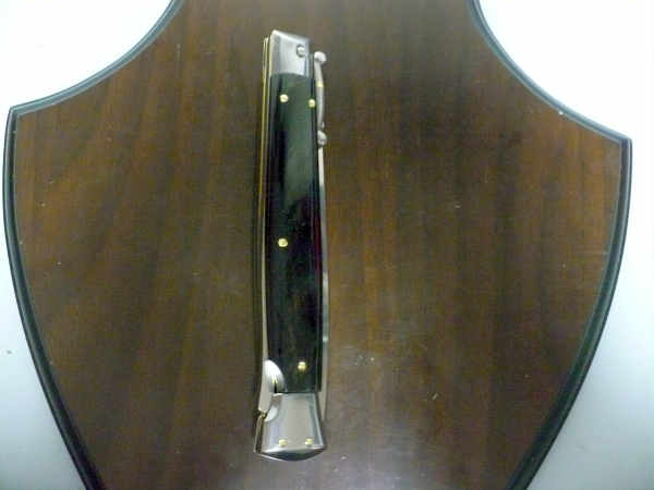 Swinguard Frank Beltrame - italian stiletto 28 cm - corno di bufalo scuro - lama dagger FB 550/58- 9