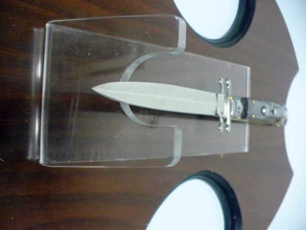 Swinguard Frank Beltrame - italian stiletto 28 cm - corno di bufalo scuro - lama dagger FB 550/58- 9