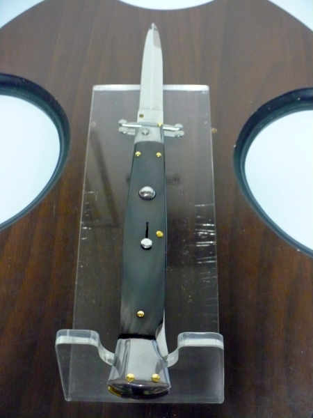Swinguard Frank Beltrame - italian stiletto 28 cm - corno di bufalo scuro - lama dagger FB 550/58- 9