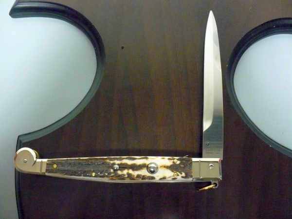 Siciliano A.G.A. Campolin- sicilian fighting - italian stiletto 30 cm - corno di cervo / deer horn - 9