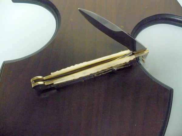 Siciliano A.G.A. Campolin- sicilian fighting - italian stiletto 30 cm - corno di cervo / deer horn - 9