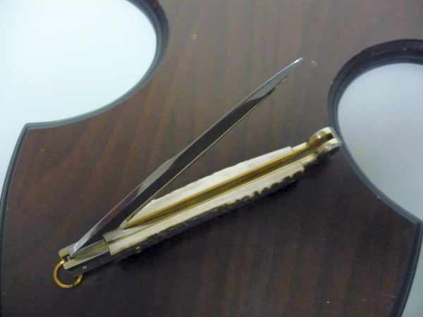 Siciliano A.G.A. Campolin- sicilian fighting - italian stiletto 30 cm - corno di cervo / deer horn - 9