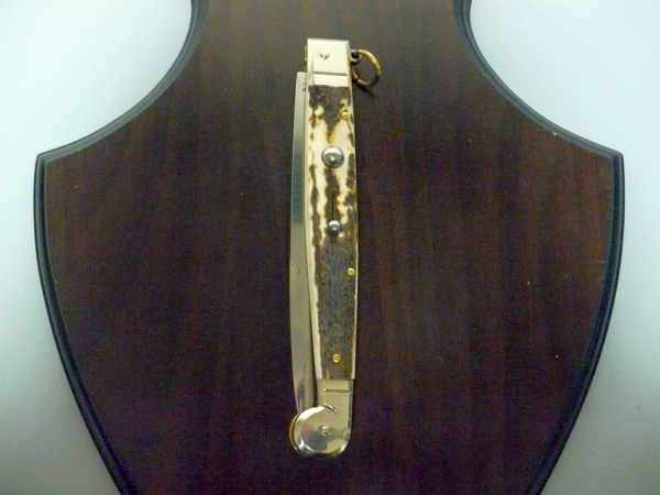 Siciliano A.G.A. Campolin- sicilian fighting - italian stiletto 30 cm - corno di cervo / deer horn - 9