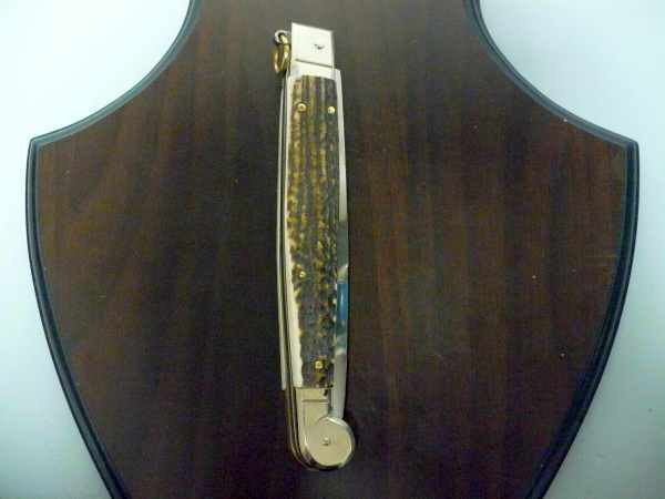 Siciliano A.G.A. Campolin- sicilian fighting - italian stiletto 30 cm - corno di cervo / deer horn - 9