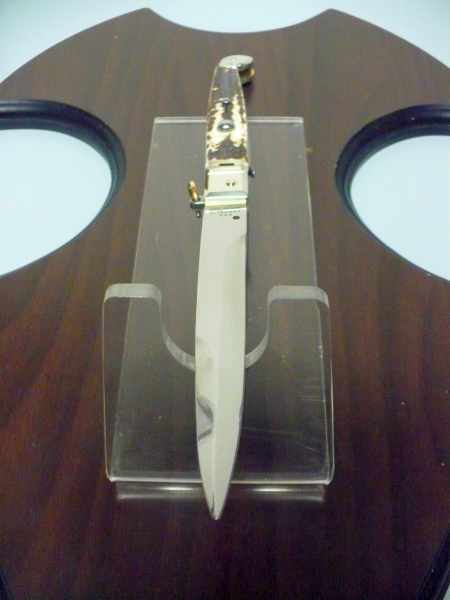 Siciliano A.G.A. Campolin- sicilian fighting - italian stiletto 30 cm - corno di cervo / deer horn - 9