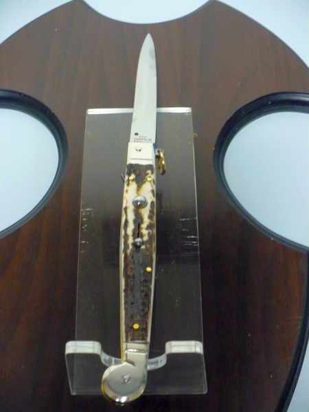 Siciliano A.G.A. Campolin- sicilian fighting - italian stiletto 30 cm - corno di cervo / deer horn - 9