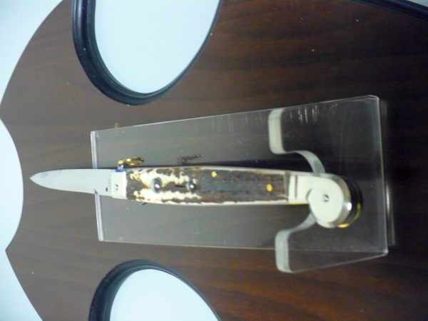 Siciliano A.G.A. Campolin- sicilian fighting - italian stiletto 30 cm - corno di cervo / deer horn - 9