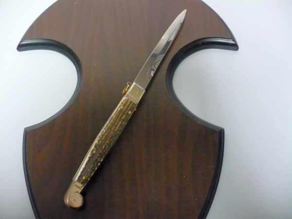 Siciliano A.G.A. Campolin- sicilian fighting - italian stiletto 30 cm - corno di cervo / deer horn - 9
