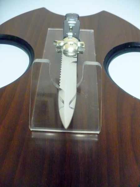 Black Widow  A.G.A. Campolin - italian stiletto 28 cm con guardia a croce maltese - bufalo scuro + madreperla