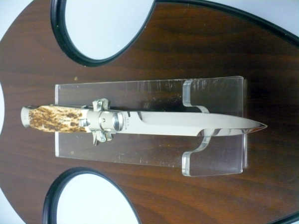 Black Widow  A.G.A. Campolin - italian stiletto 28 cm con guardia a croce maltese -cervo / deer