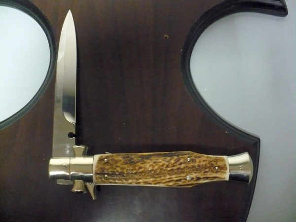 Black Widow  A.G.A. Campolin - italian stiletto 28 cm con guardia a croce maltese -cervo / deer