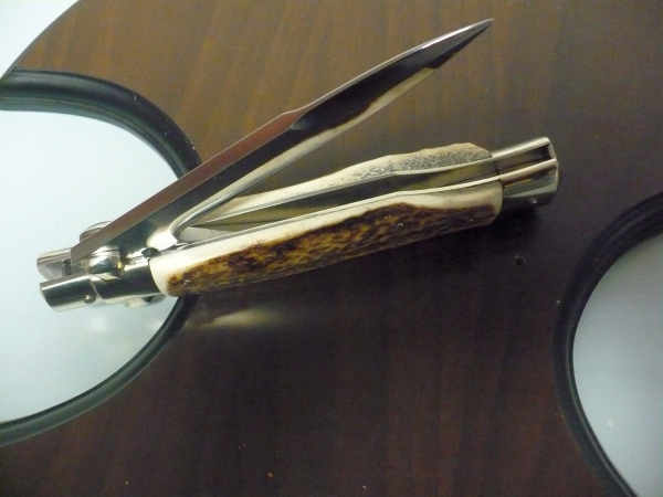 Black Widow  A.G.A. Campolin - italian stiletto 28 cm con guardia a croce maltese -cervo / deer