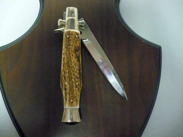 Black Widow  A.G.A. Campolin - italian stiletto 28 cm con guardia a croce maltese -cervo / deer