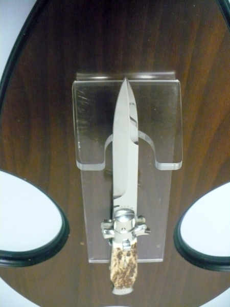 Black Widow  A.G.A. Campolin - italian stiletto 28 cm con guardia a croce maltese -cervo / deer