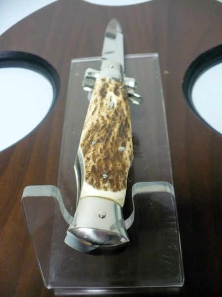 Black Widow  A.G.A. Campolin - italian stiletto 28 cm con guardia a croce maltese -cervo / deer