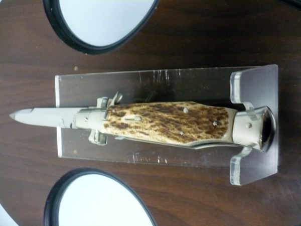 Black Widow  A.G.A. Campolin - italian stiletto 28 cm con guardia a croce maltese -cervo / deer