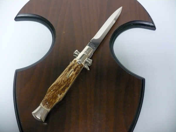 Black Widow  A.G.A. Campolin - italian stiletto 28 cm con guardia a croce maltese -cervo / deer