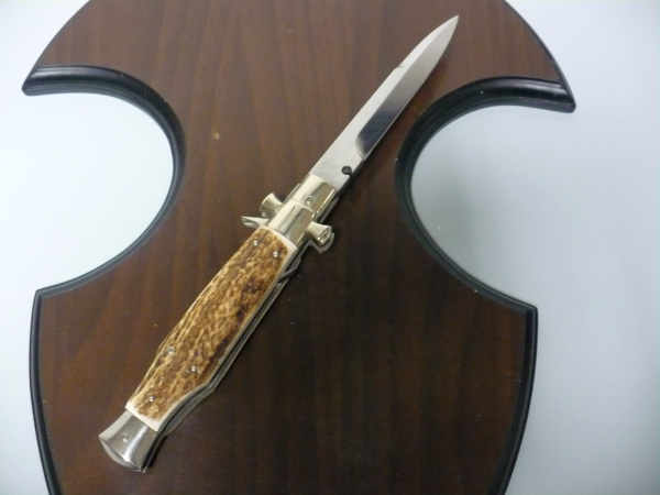 Black Widow  A.G.A. Campolin - italian stiletto 28 cm con guardia a croce maltese -cervo / deer