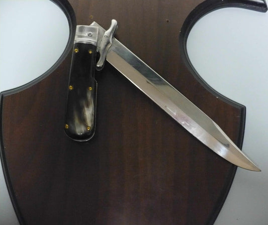 A.G.A.Campolin - Wild boar knife , pugnale- 30 cm , taglio cliassico clip piont - corno di bufalo / buffalo horn