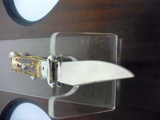 Famiglia Spadon - italian stiletto  calibro /20, edizione limitata - corno di cervo / deer horn -taglio classico clip point - 15