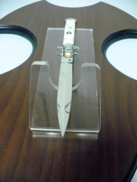 Frank Beltrame, italian stiletto, coltello a scatto - 28 cm , madreperla -mother of pearl - modello FB 28/96 B