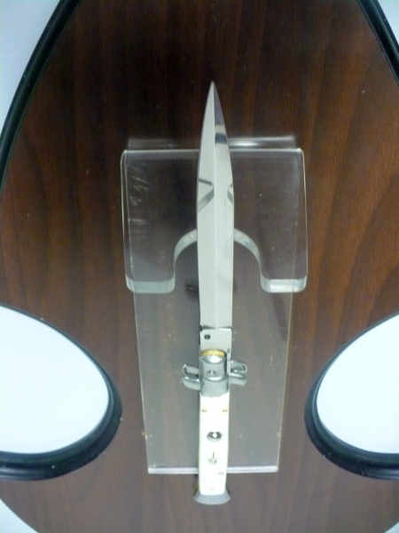 Frank Beltrame, italian stiletto, coltello a scatto - 28 cm , madreperla -mother of pearl - modello FB 28/96 B