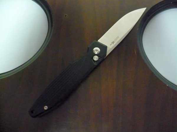 Dandy- italian stiletto, coltello a scatto, 19,50 cm- AKC X-treme ,lama taglio classico clip point, alluminio aeronautico anodizzato nero
