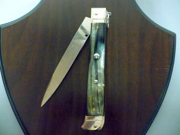 Famiglia Spadon - stiletto  falcon /28 - bufalo brasiliano - lama a swedge vecchio stile - 5